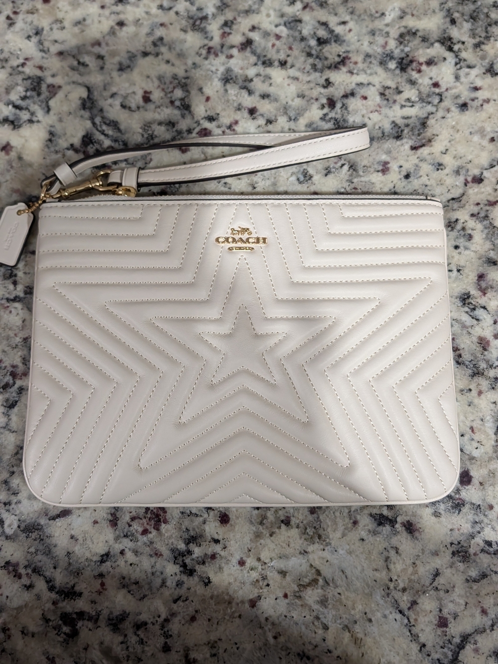 Gently Use Coach Quilted Star Wristlet in Light Pink